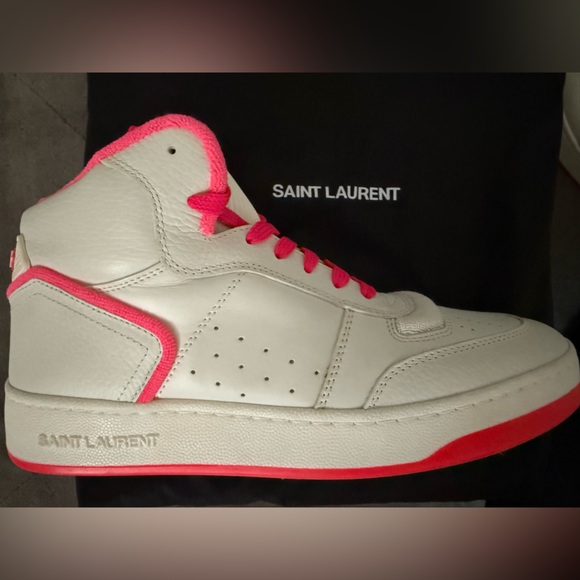 Saint Laurent SL/80 White and Pink Sneakers Size 8 / 41